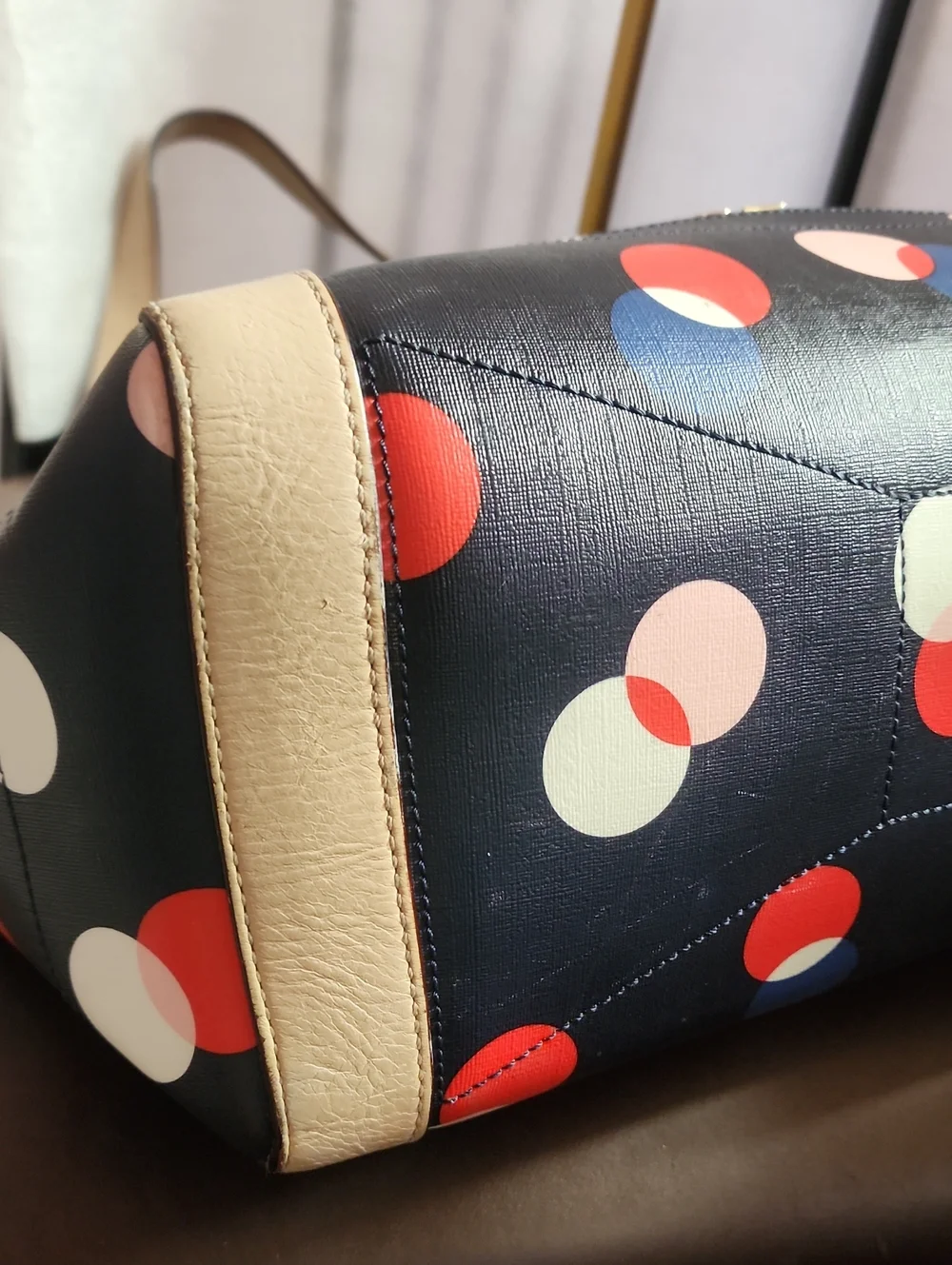 Kate Spade Storybook Navy Polka Dot Tote Good Used Condition Read Description